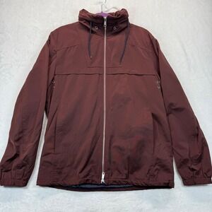 Vince Jacket Windbreaker Full Zip Lightweight Burgundy Size‎ L